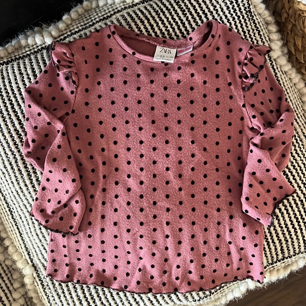 Zara flutter sleeve top.